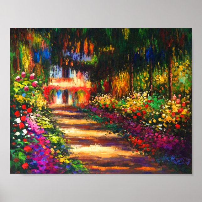 Monet Pathway i Monets Garden på Giverny Poster (Framsidan)