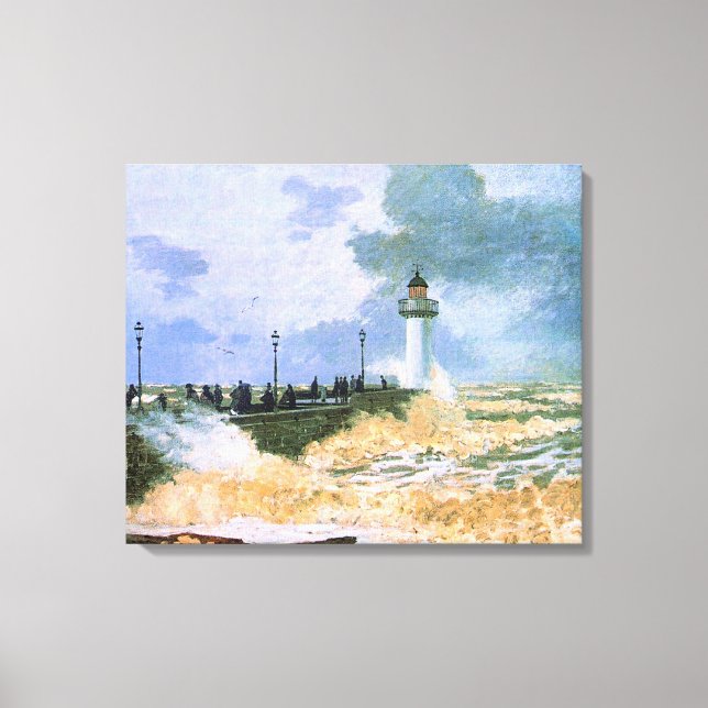 Monet - Piren vid Le Havre, Canvastryck (Framsida)