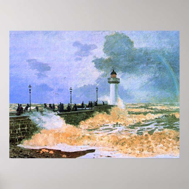 Monet - Piren vid Le Havre, Poster (Framsidan)