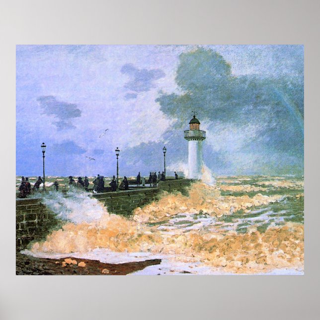 Monet - Piren vid Le Havre, Poster (Framsidan)