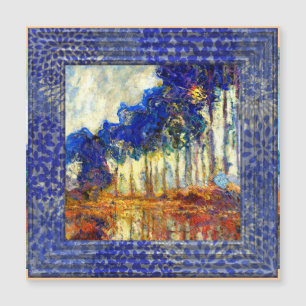 Monet, Poplars i hösten blå ram