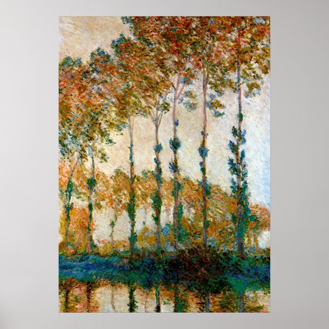 Monet - Poplars på Banker vid floden Epte på höste Poster (Framsidan)