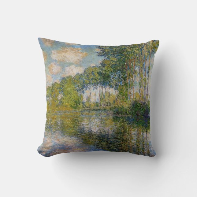 Monet Poplars på floden Epte kudder Kudde (Framsida)