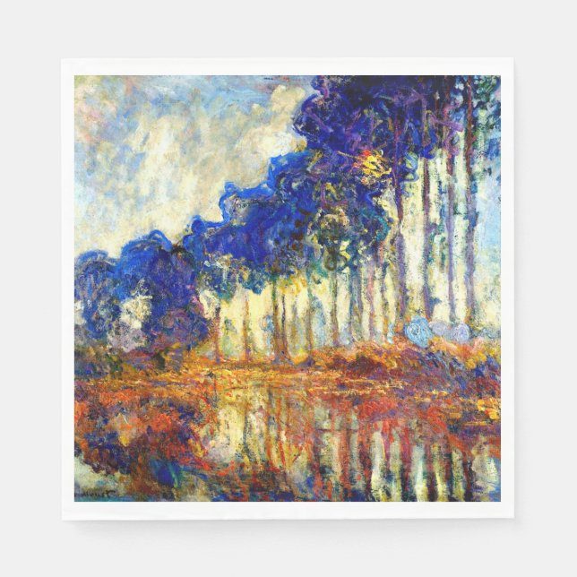 Monet - Poplars på hösten, Pappersservett (Framsidan)