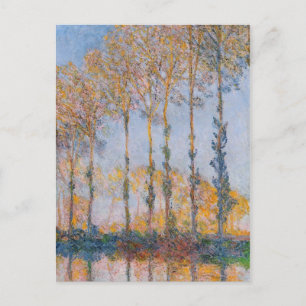 Monet - poppel, vit och Gult Vykort