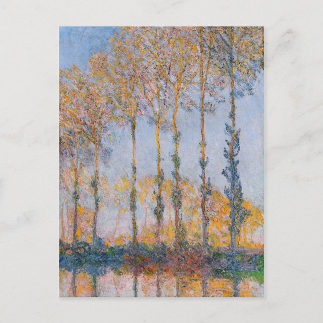 Monet - poppel, vit och Gult Vykort (Framsida)