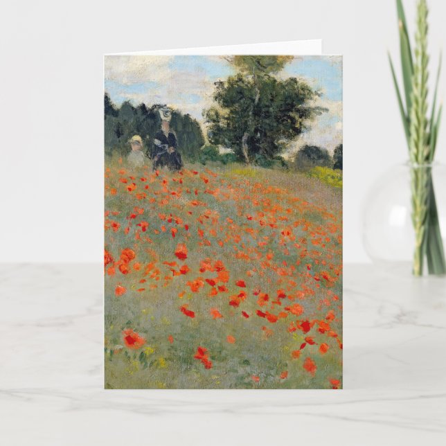 Monet-poppies-hälsningskort Kort (Framsida)