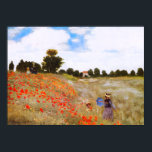 Monet Poppies Poster<br><div class="desc">Monet Poppies poster. Olja på canvas från 1873. En av Monets mest berömd och älskade tidigare målningar, kakelikoter eller rödpoppies har två kvinnor som går med sina barn i en solig fält av röda vallmoblommor. En söt gåva till fläkt av Monet, Red Poppy-målningar, Fransk konst och Impressionism.</div>