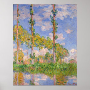 Monet - popplar i Sol Poster