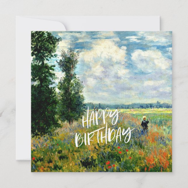 Monet - Poppy Fält, Argentina - Birthday önskemål (Framsida)