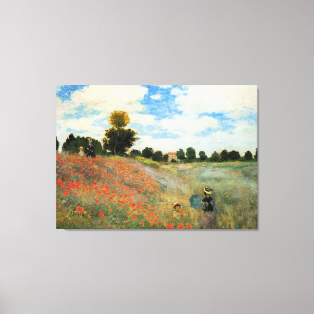 Monet - Poppy Fält, Argentina Canvastryck (Framsida)