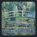 Monet - Poppy Fält i Argentina Fyrkantigt Klistermärke<br><div class="desc">Poppy Fält i Argentina,  berömd-målning av Claude Monet.</div>