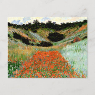 Monet - Poppy Fält i Hollow nära Giverny Vykort