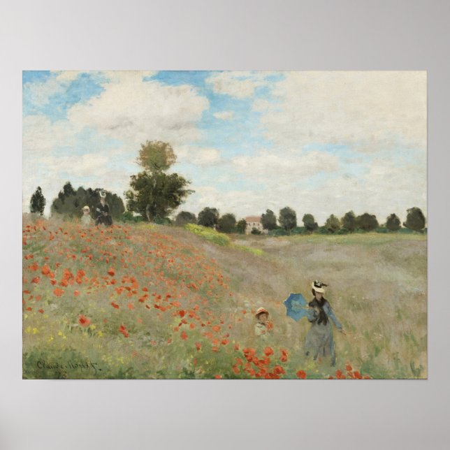Monet - Poppy Fält Poster (Framsidan)