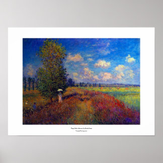 Monet poppy fält sommar-målning poster