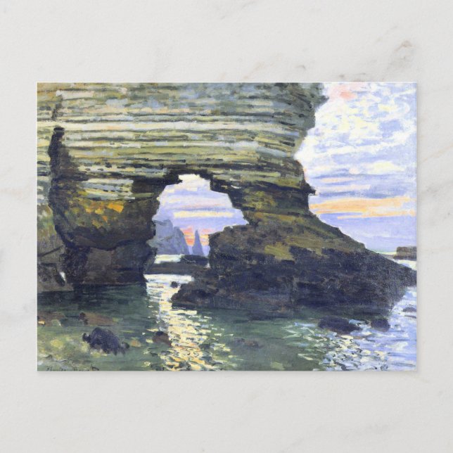 Monet - Port d'Mängd Etretat, vacker målning Vykort (Framsida)