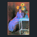 Monet - Porträtt i Suzanne Hoschede Poster<br><div class="desc">Porträtt av Suzanne Hoschede med solblommor,  målning av berömd av Claude Monet.</div>