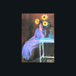 Monet - Porträtt i Suzanne Hoschede, solblommor Canvastryck<br><div class="desc">Porträtt av Suzanne Hoschede med solblommor,  målning av berömd av Claude Monet</div>