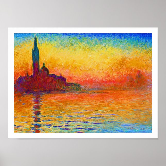 Monet Poster Skriv ut: San Giorgio Maggiore på Dus (Framsidan)