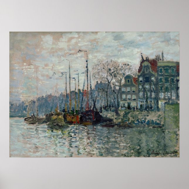Monet - Prins Hendrikkade, Kromme Waal, Amsterdam Poster (Framsidan)