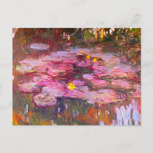 Monet Purpur Näckroser vykort (Framsida)