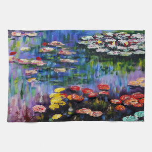 Monet purpurfärgad näckroskökshandduk kökshandduk