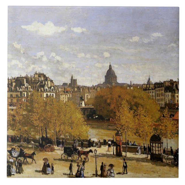 Monet - Quai du Louvre, bra konsmålning Kakelplatta (Framsidan)