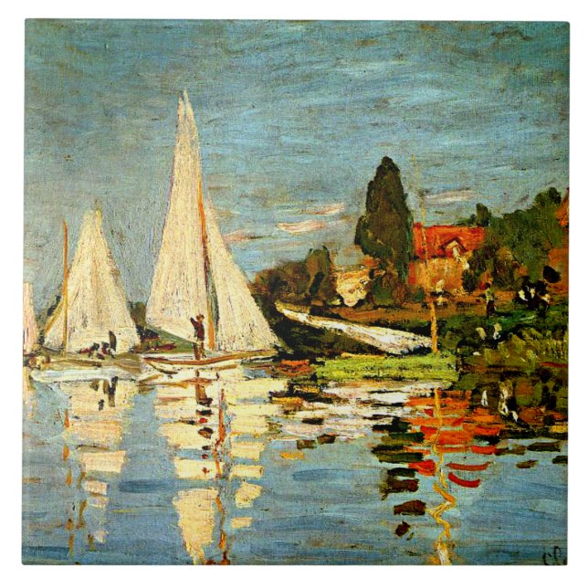 Monet - Regatta i Argentina. Kakelplatta (Framsidan)