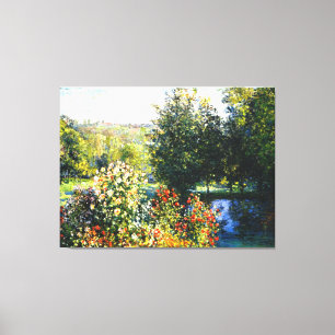 Monet - Ro i Garden i Montgeron, bra art Canvastryck