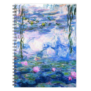 Monet Rosa Vatten Lilies Anteckningsbok