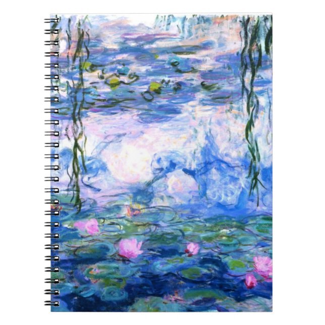 Monet Rosa Vatten Lilies Anteckningsbok (Framsidan)