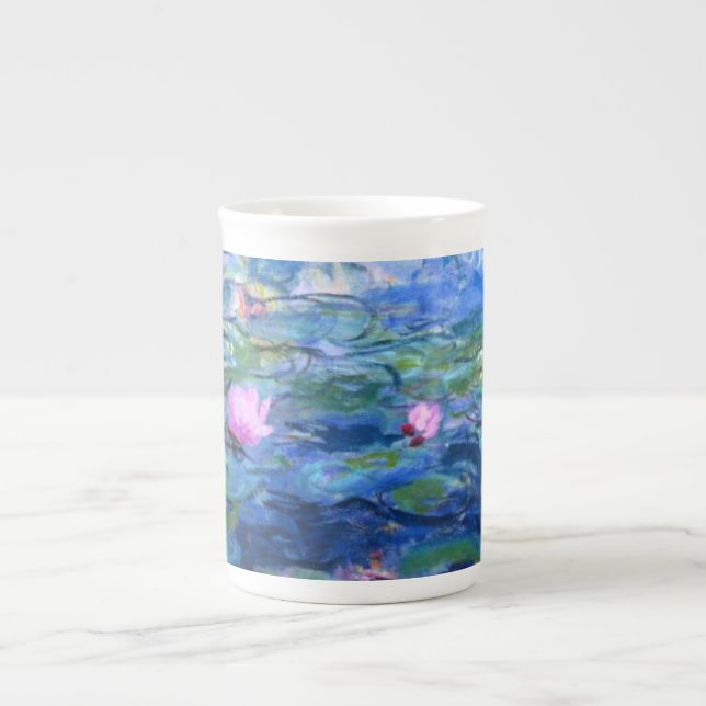 Monet Rosa Vatten Lilies Benporslin Mugg (Framsidan)