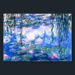 Monet Rosa Vatten Lilies  Bordsnummer<br><div class="desc">Ett Monet rosa vatten lilies bord-kort med vackra rosa vatten lilies flyter i en lugn blå damm med lila dynor. En underbar Monet-gåva till fläkt av imponsionism och Fransk konst. Serenisk naturimponerande med vackra blommor och scendammlandskap.</div>