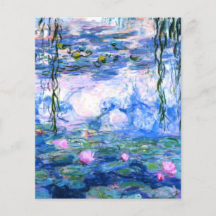 Monet Rosa Vatten Lilies Flygblad