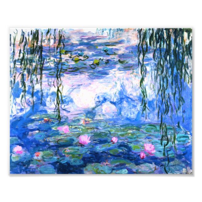 Monet Rosa Vatten Lilies Fototryck (Framsidan)