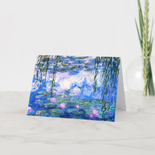 Monet Rosa Vatten Lilies-hälsningskort Kort