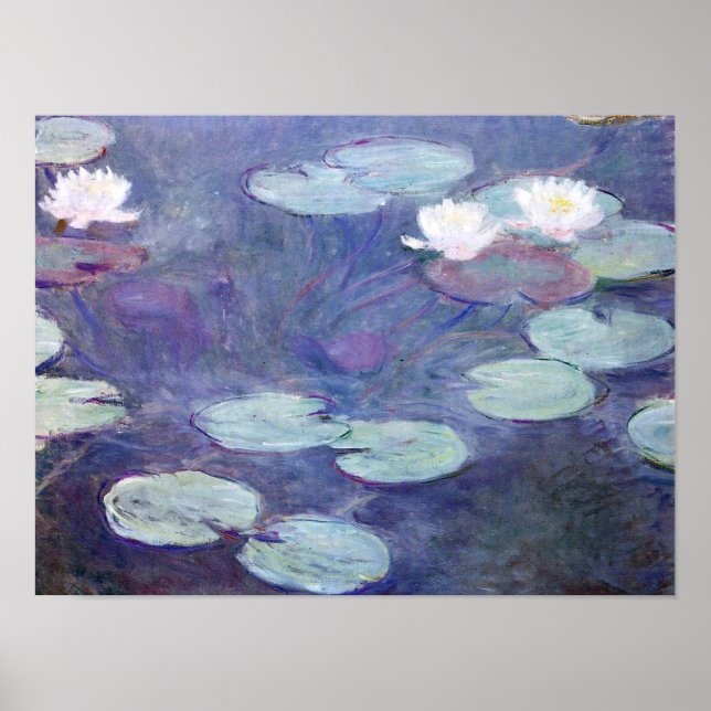 Monet - Rosa Vatten-Lilies Poster (Framsidan)