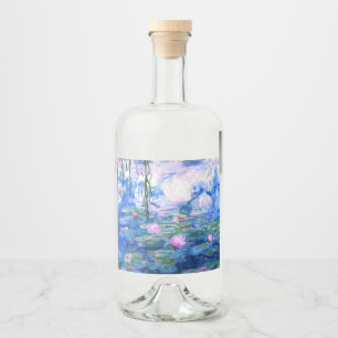Monet Rosa Vatten Lilies Spritflaskor Etikett