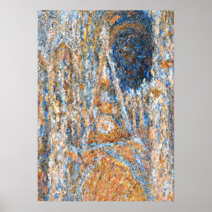 Monet - Rouen Cathedral, Facade in Sunlight Poster
