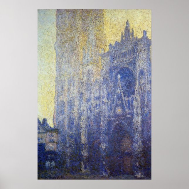 Monet - Rouen Cathedral, portaleffekter på morgone Poster (Framsidan)