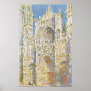 Monet - Rouen Cathedral Väster Facade Sunlight Poster