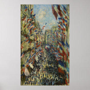 Monet - Rue Montorgueil i Paris Firande Poster