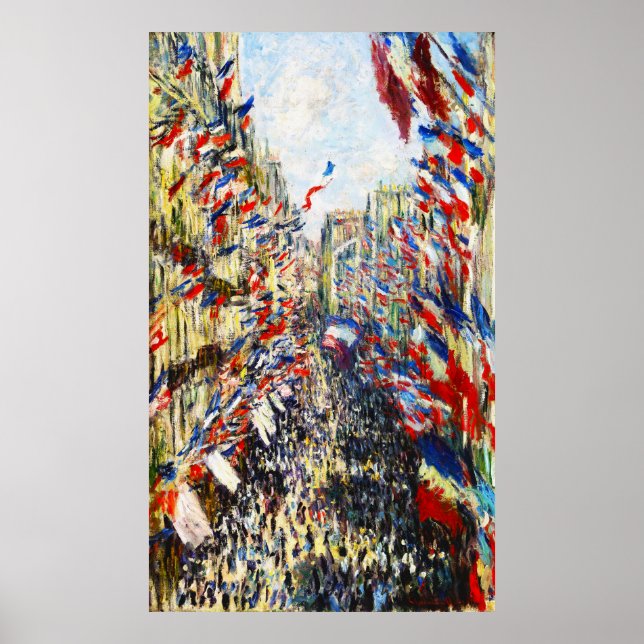 Monet - Rue Montorgueil i Paris Poster (Framsidan)