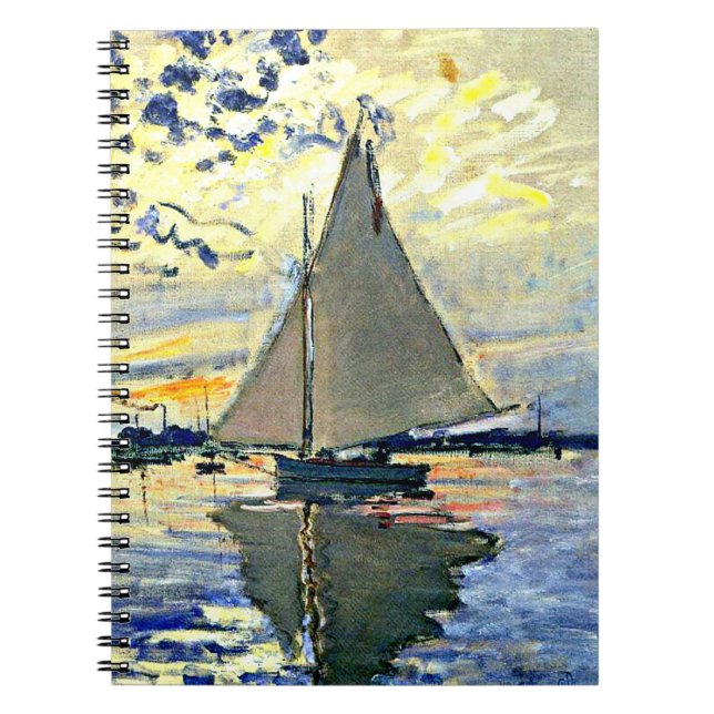 Monet - Sailboat at le Petit Gennevilliers Anteckningsbok (Framsidan)