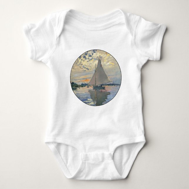 Monet Sailboat Fransk Impressionism Classic Art T-shirt (Framsida)