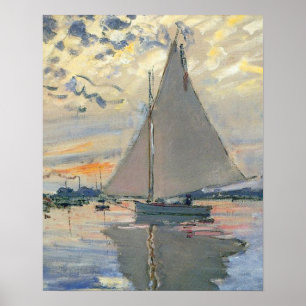 Monet Sailboat Fransk Impressionist Poster
