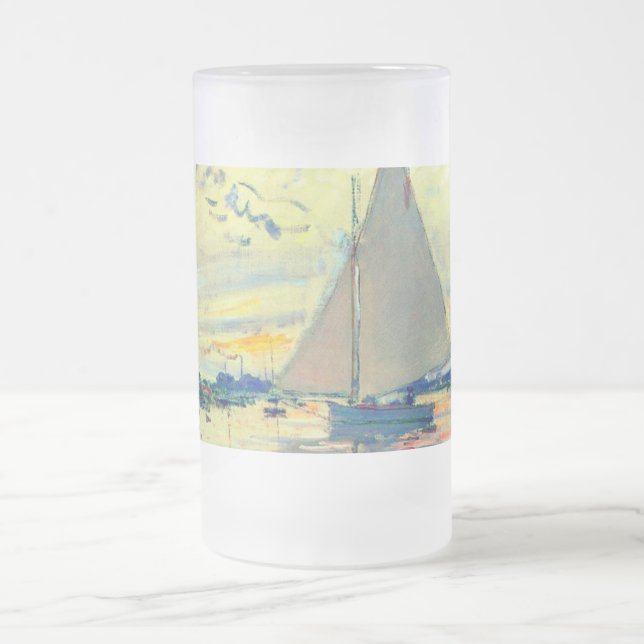 Monet Sailboat på Le Petit-Gennevilliers Frostat Ölglas (Center)