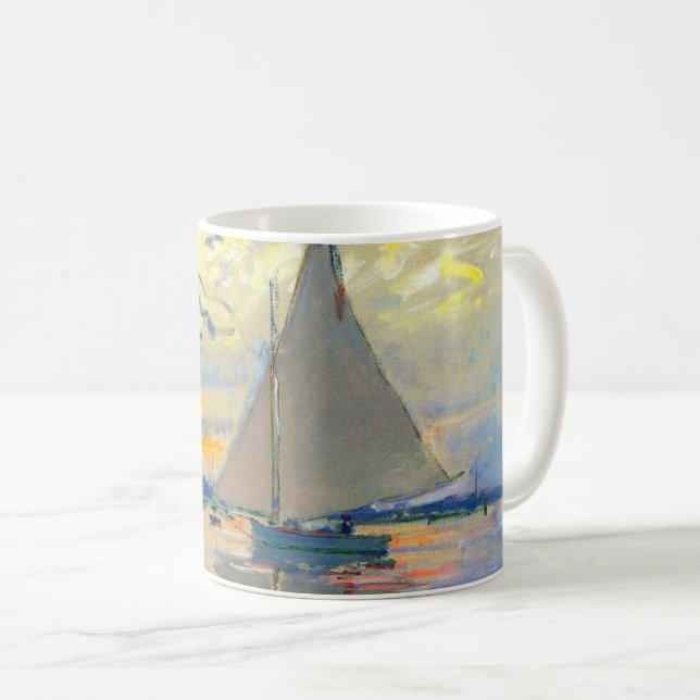 Monet Sailboat på Le Petit-Gennevilliers Kaffemugg (Framsida höger)