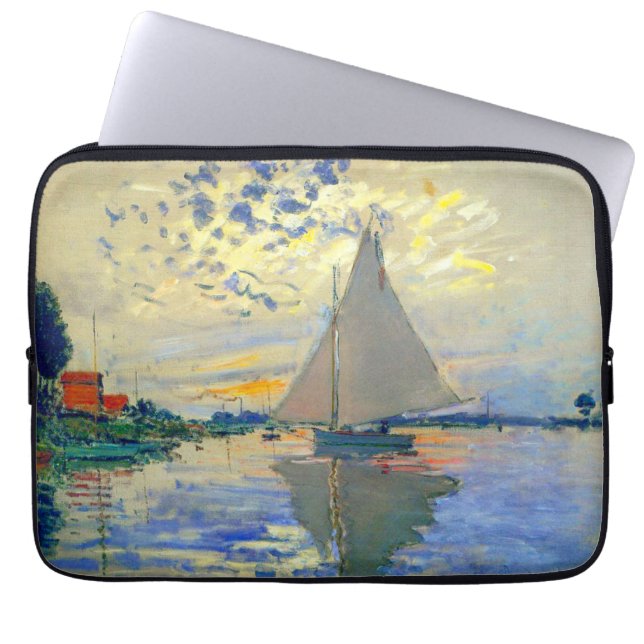 Monet Sailboat på Le Petit-Gennevilliers Laptop Fodral (Framsidan)