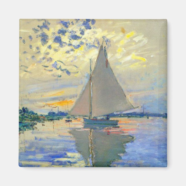 Monet Sailboat på Le Petit-Gennevilliers Magnet (Framsidan)